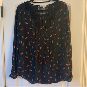 Black Feather Blouse